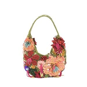 Hand Beaded Daisy Shoulder Bag | Handmade in India